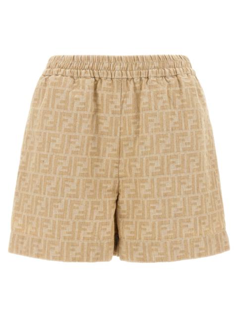 FENDI Fendi Women Ff Chambray Denim Shorts