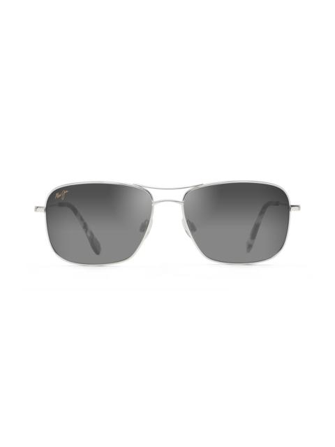 Maui Jim Maui Jim Wiki Wiki 59mm Polarized Aviator Sunglasses in Silver/Neutral Grey at Nordstrom