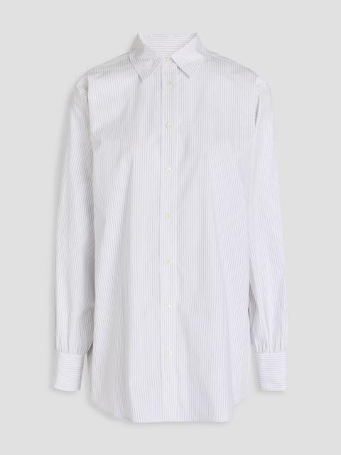 FRAME Striped cotton-blend poplin shirt