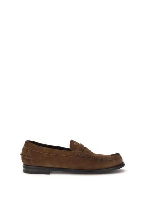 Prada Prada Suede Leather Loafers Cacao Men