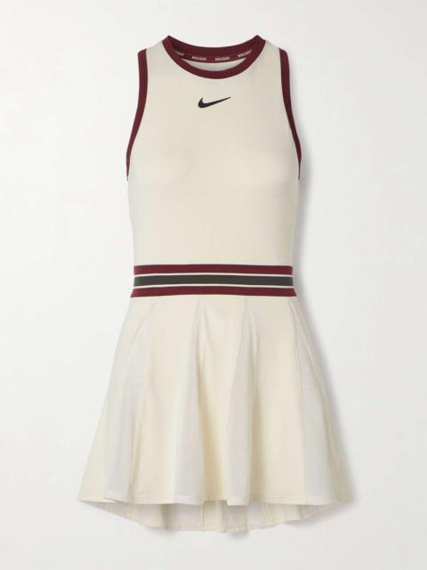 NikeCourt Slam mesh-trimmed Dri-FIT tennis dress Ivory
