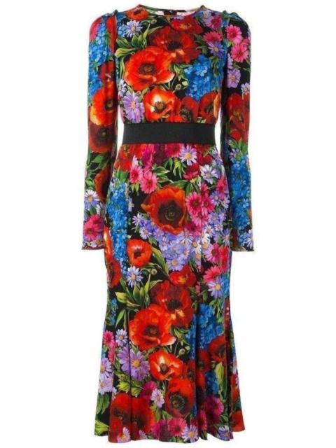 Dolce & Gabbana Floral Print Silk Dress