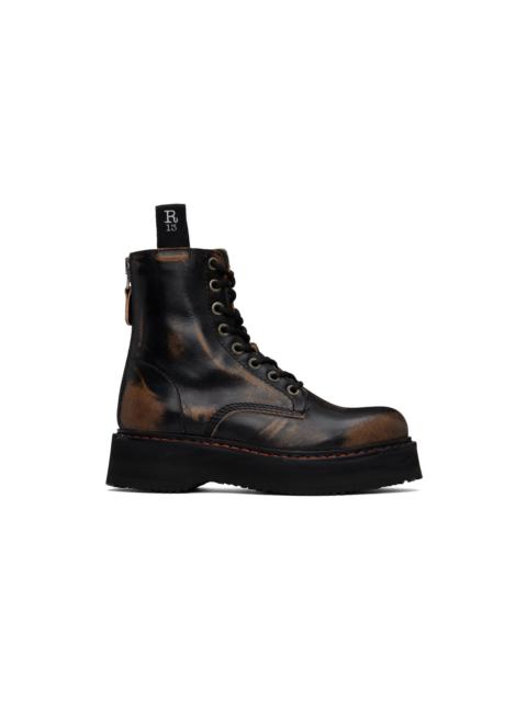R13 Black Single Stack Boots