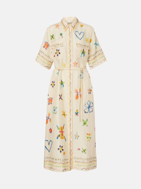 ALÉMAIS Sidi floral linen-blend shirt dress