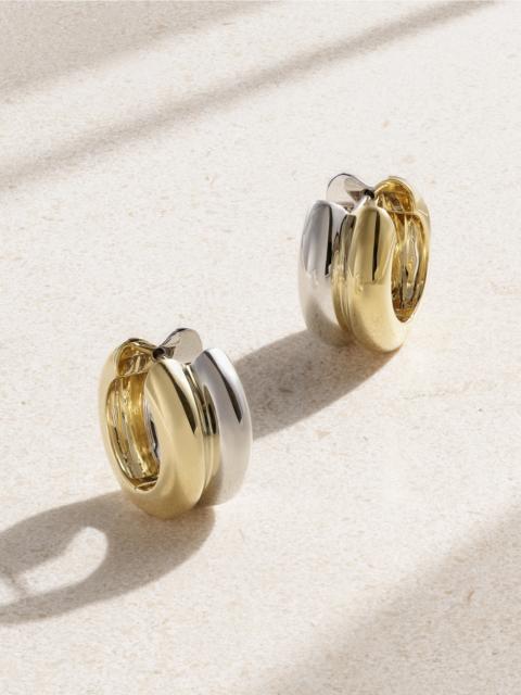 Yvonne Léon Paire De Créoles Bouées 9-karat White And Yellow Gold Earrings