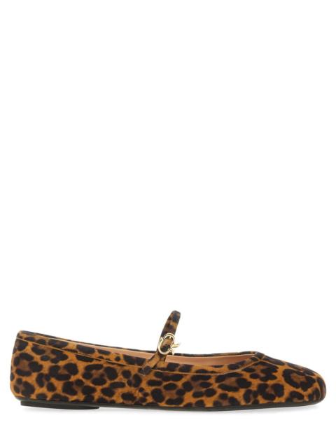 Gianvito Rossi BALLERINA CARLA IN SUEDE STAMPA LEOPARD