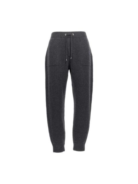 Brunello Cucinelli Brunello Cucinelli Black Cashmere Ribbed Jogger Pants