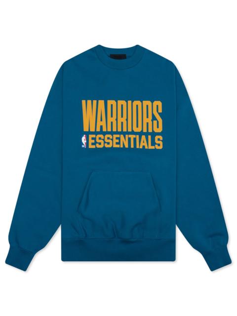 ESSENTIALS FEAR OF GOD ESSENTIALS X NBA WARRIORS SPORT CREWNECK - BLUE SAPPHIRE