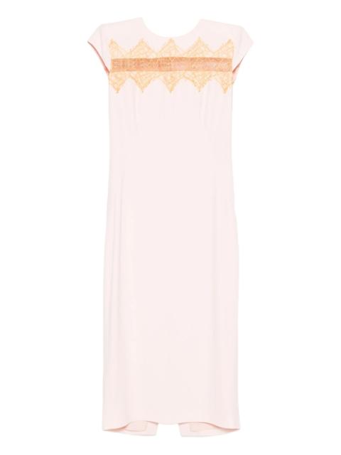 Alexander McQueen lace-insert midi dress