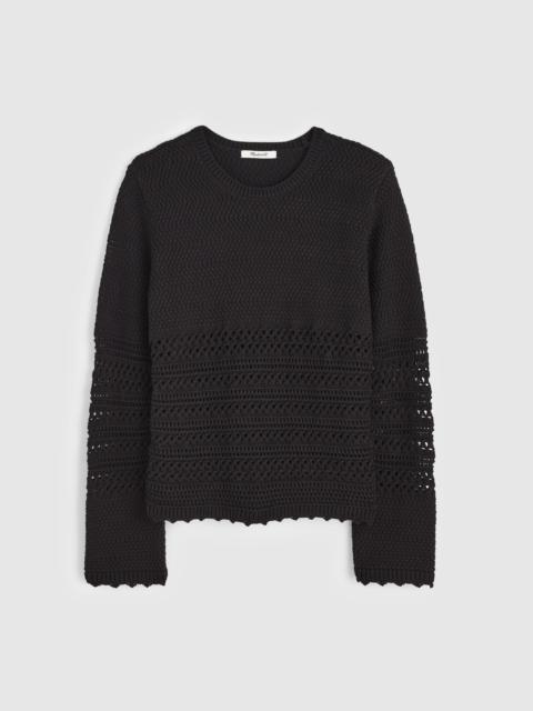 Madewell Open-Stitch Sweater in 100% Cotton