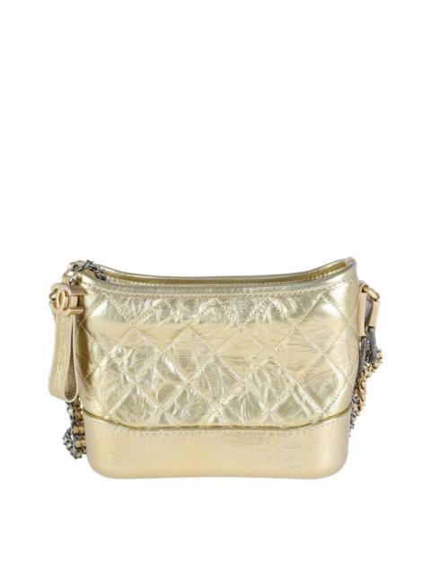 CHANEL Chanel Gold Quilted Leather Small Gabrielle Hobo (Authentic Pre-Loved)