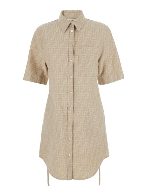 FENDI Fendi Women Chambray Ff Mini Dress