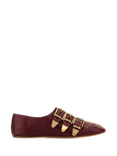 Chloé Chloe Women Burgundy Leather Susan Ballerinas