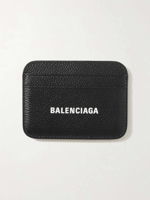 Cash printed textured-leather cardholder