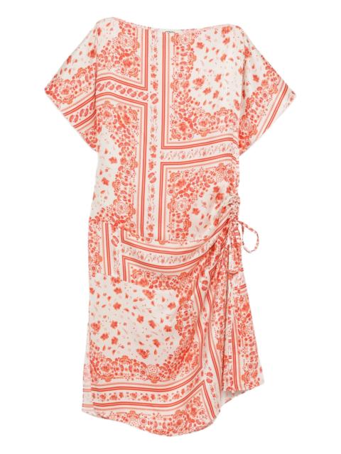 FENDI patterned-jacquard drawstring midi dress