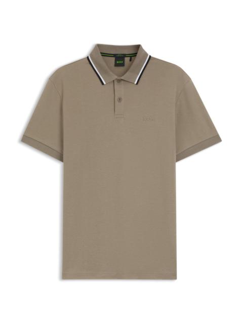 BOSS PADDY SLIM-FIT POLO SHIRT IN INTERLOCK COTTON