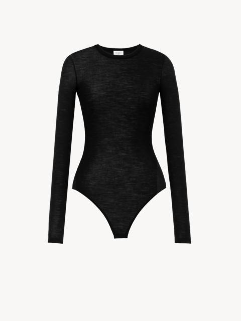 SAINT LAURENT CREWNECK BODYSUIT IN WOOL JERSEY