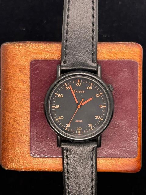 Other Designers VTG 80s 90s Seiko Avenue Quartz Black Dial Orange Accents