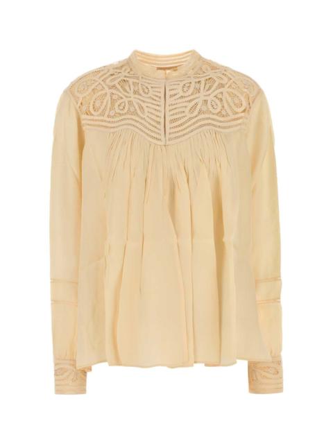 BODE Bode Women Cream Satin Threadwork Blouse