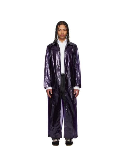Dries Van Noten Purple Loose Fit Mac Coat