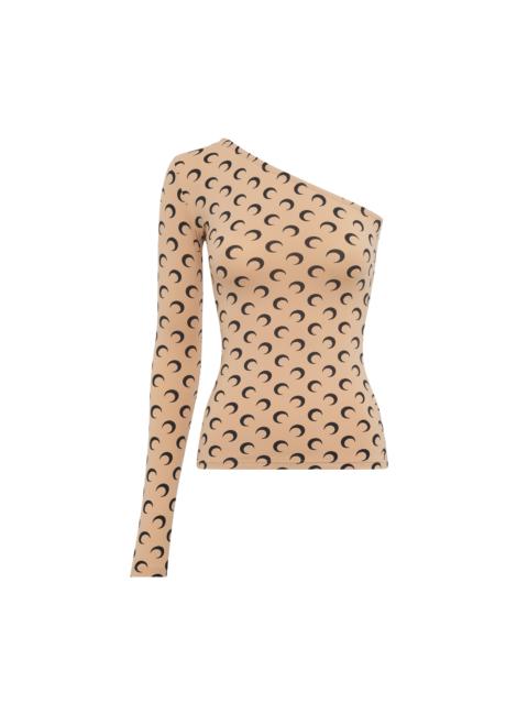 Marine Serre Recycled Moon Jersey Second Skin Asymmetric Top