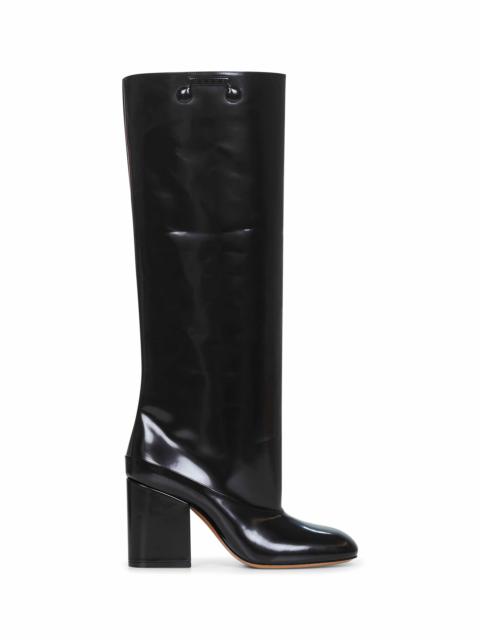Marni Black polished leather Trunkaroo knee-high boots