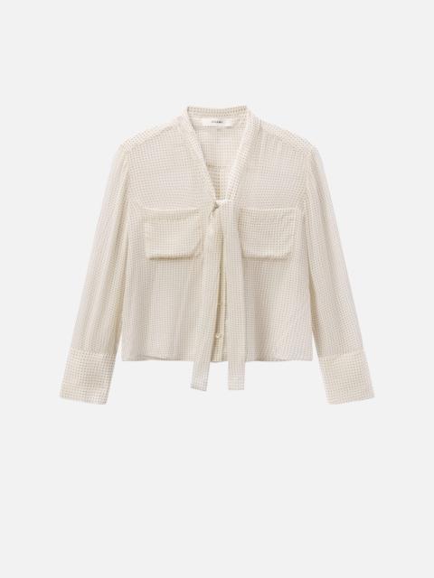 FRAME Polka Dot Modern Tie Blouse