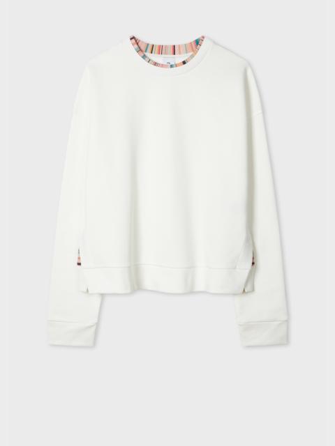 Paul Smith Women's Ecru Sweatshirt with 'Swirl' Trim