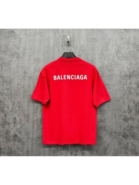 BALENCIAGA Balenciaga Red Casual Short-Sleeve Shirt with Front and Back Logos