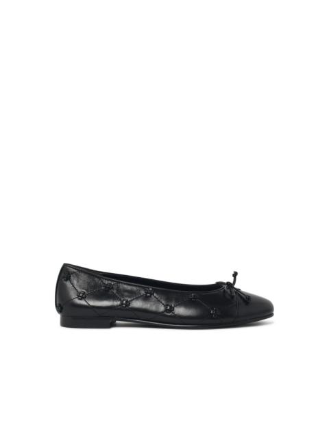 TORY BURCH Tory Burch 'BUNNY' Black Leather Ballet Flats