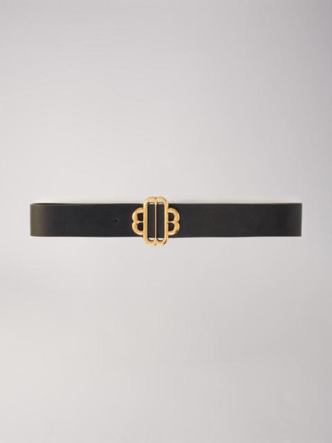 maje Leather belt with Clover logo