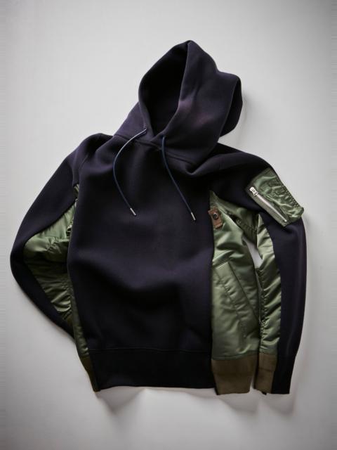 sacai Sponge Sweat x Nylon Twill Hoodie