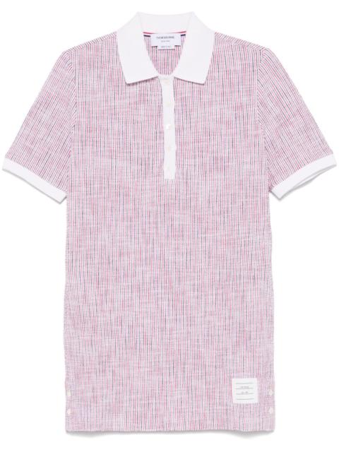 Thom Browne Thom Browne Appliquéd striped cotton-blend tweed mini dress