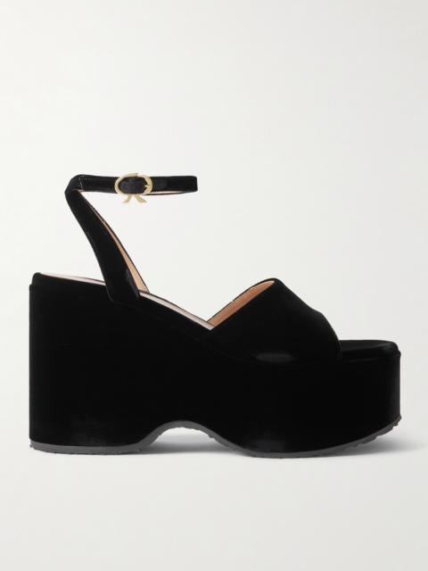 Gianvito Rossi Thalia 105 Velvet Platform Sandals