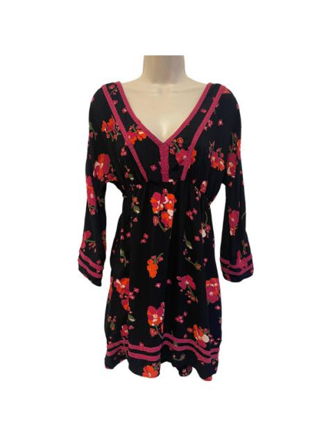 Other Designers ROXY Long-Sleeved Mini Valentines Love Seeker Floral Print Dress Size Large