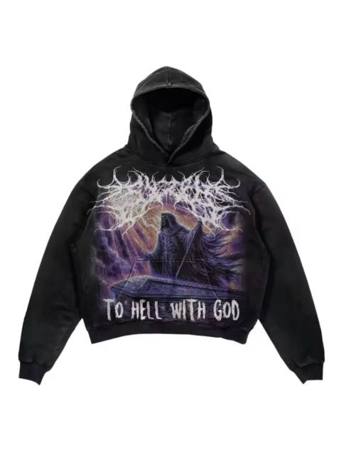 Other Designers Japanese Brand - Dark Graphic Hoodie – “TO HELL WITH GOD” Design