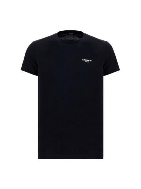 Balmain Balmain Flock Logo Cotton T Shirt