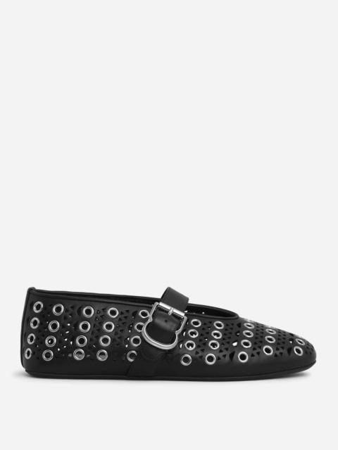 Alaïa FLAT BALLETS EYELETS