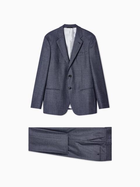 GIORGIO ARMANI SOHO LINE SINGLE-BREASTED SUIT IN VIRGIN WOOL WITH A HOUNDSTOOTH MOTIF