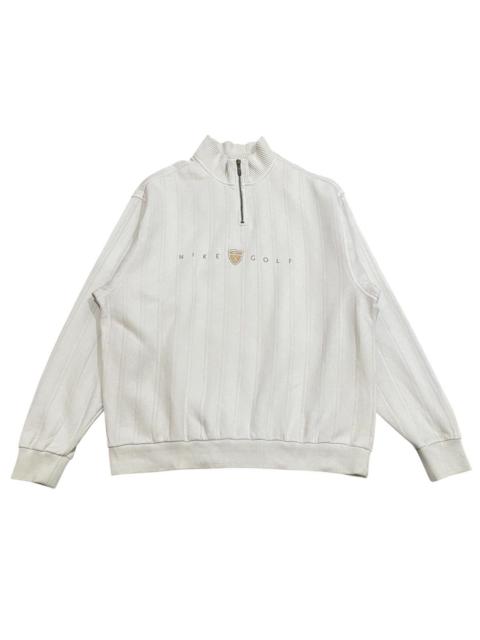 Nike Vintage 90s/Y2K Nike Golf Half Zip Sweatshirt Cream Stripe