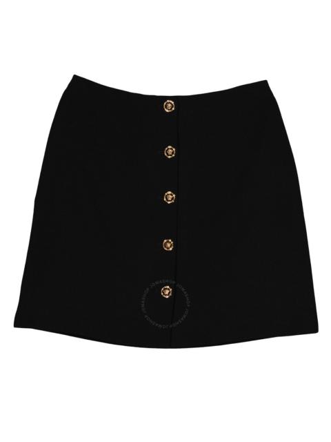 Versace Ladies Black Button-Up A-Line Mini Skirt