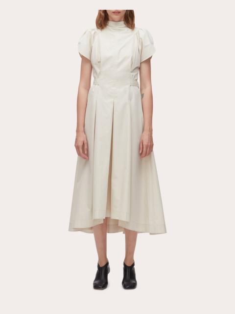3.1 Phillip Lim Cotton Poplin Pleated Tulip-Sleeve Midi Dress