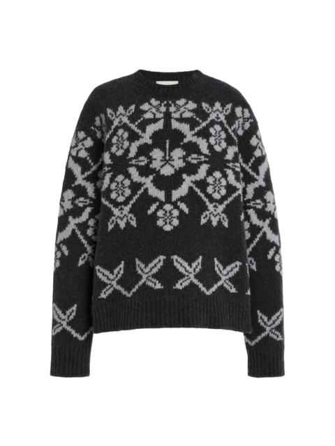 HIGH SPORT Georgia Fair Isle Wool Sweater grey