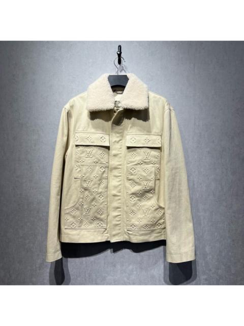 Louis Vuitton Louis Vuitton Solid Color Jacket with Detachable Fur Collar and Large Pockets