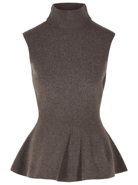 RÓHE Róhe Sculptural Brown Wool Cashmere Vest Women