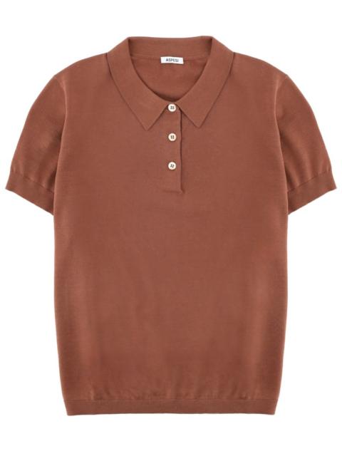Aspesi COTTON SILK AND LINEN BLEND POLO SHIRT