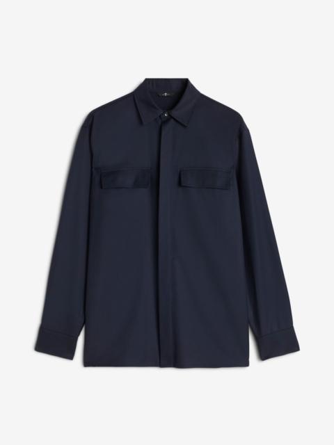 7 For All Mankind Fluid Overshirt In Navy