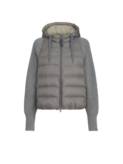 Brunello Cucinelli Brunello Cucinelli Nylon hooded down jacket in Grey at Nordstrom