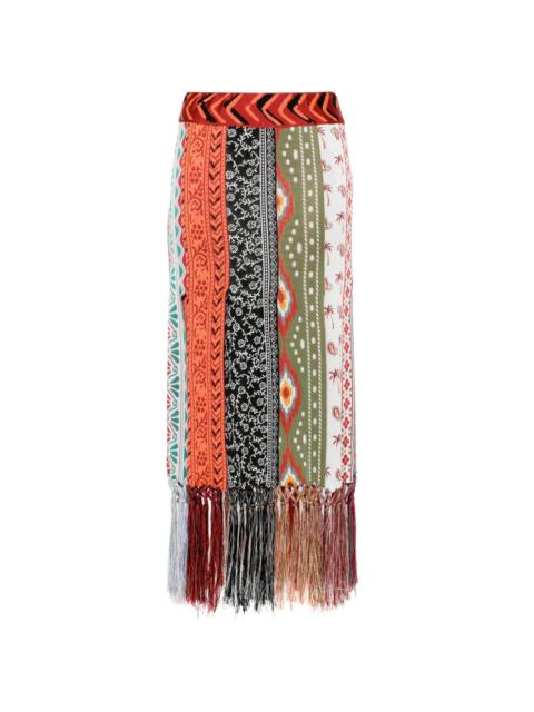 Scent Of Incense mix-pattern skirt