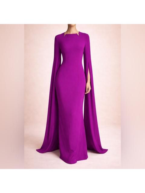 Safiyaa Safiyaa Long Sleeve Magenta Gown